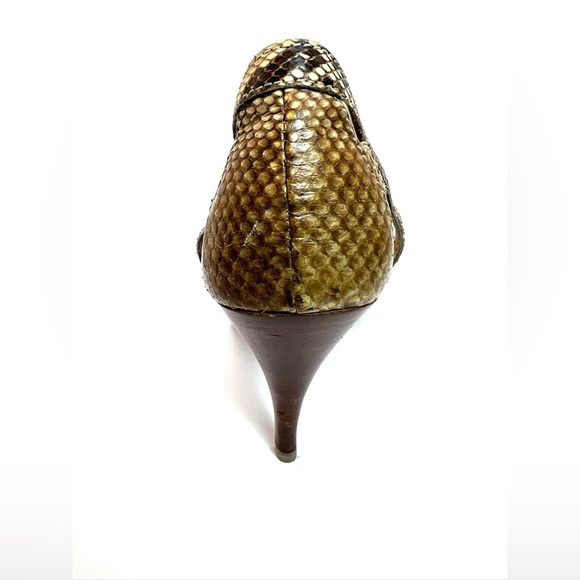 Prada Snakeskin Cage Open Toe Heels 37.5 - Picture 8 of 14